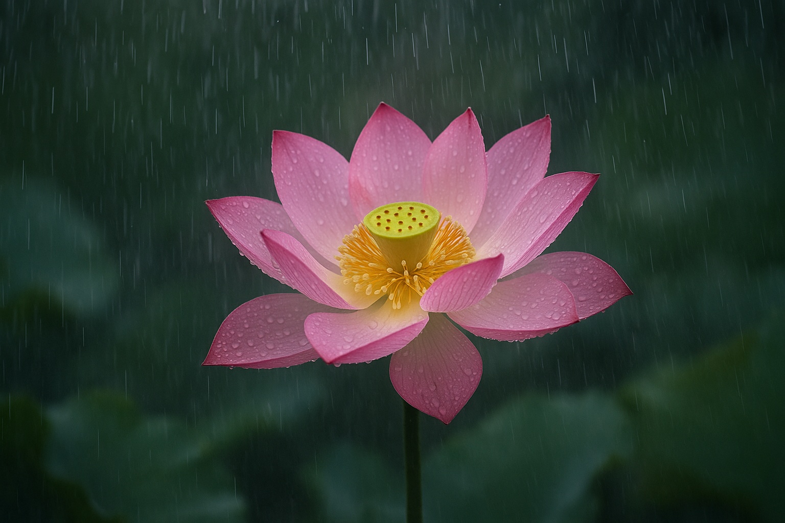 Lotus in the Rain – Soft Resilience of the Daoist Heart